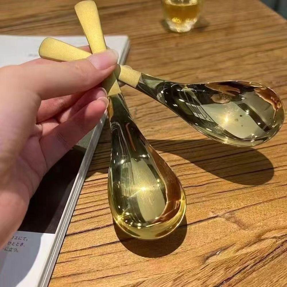 Kitchen Accessories Soup Spoons Round Base Tableware New Stirring Dessert Spoons