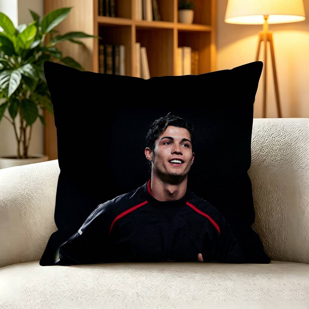CCristiano Ronaldo Football Legend Sports  Pillow Case Square DoubleSided Sofa Cushion Cover Bedroom Bedside Pillow