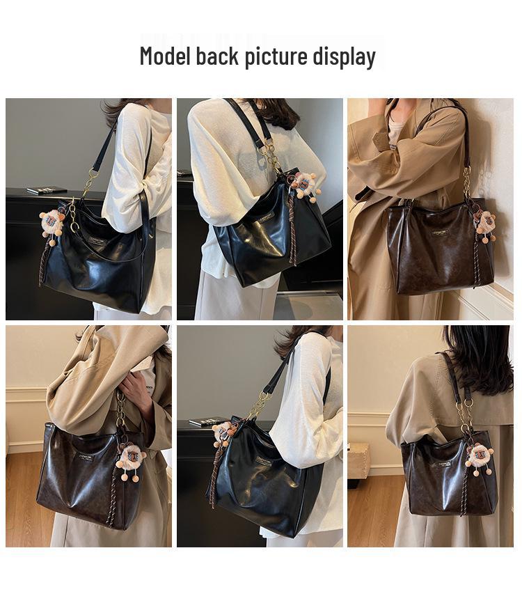 2025 Women's Retro Large Capacity Tote - Autumn/Winter Casual Versatile Commute Shoulder Bag