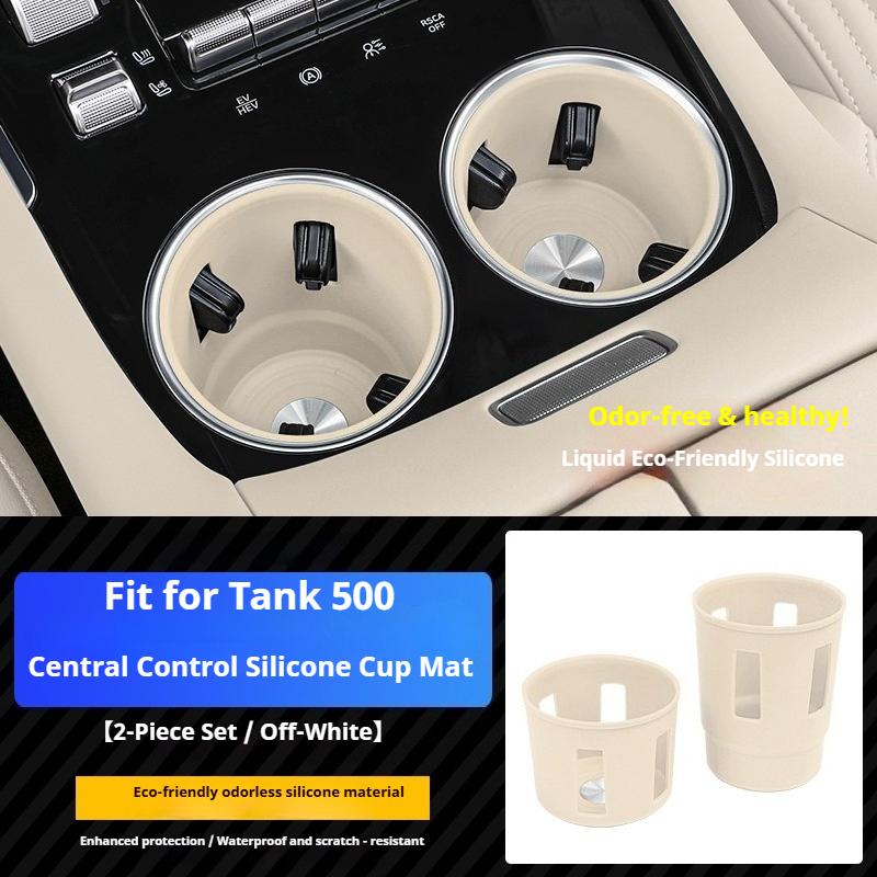 For 26 Tank 500 Hi4‑T PHEV Tank 500 Hi‑Charge Car Water Cup Holder Fixed Beverage Holder Flexible Silicone Anti Slip Protective