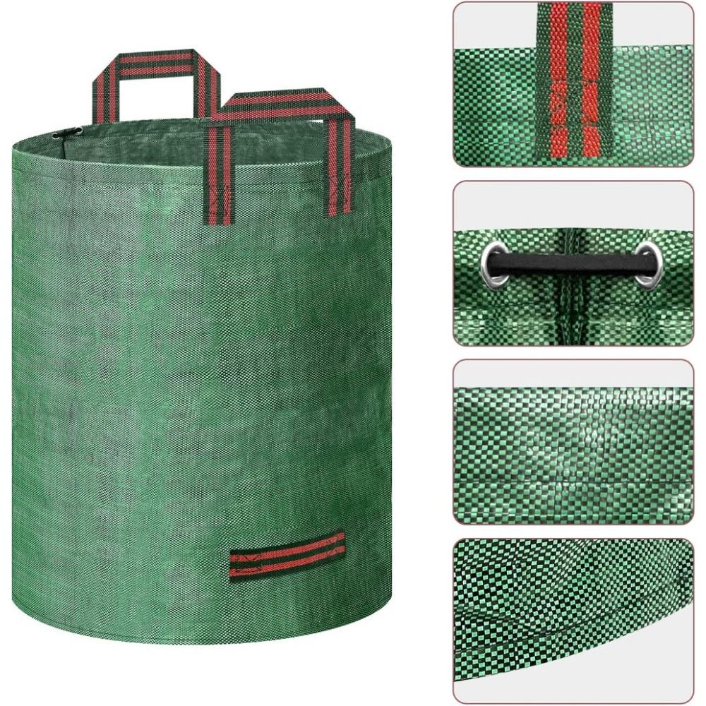 60L Torba Ogrodowa Wielokrotnego Użytku Duża Pojemność Worek na Liście Kosz na Śmieci Składany Pojemnik na Odpady Ogrodowe Torba do Przechowywania Wodoodporna