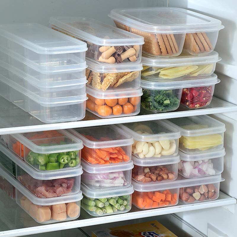 Narrow-slit Refrigerator Compartment Fresh-keeping Box, Fruit and Vegetable Frozen Meat Packing Box, Food Storage Box