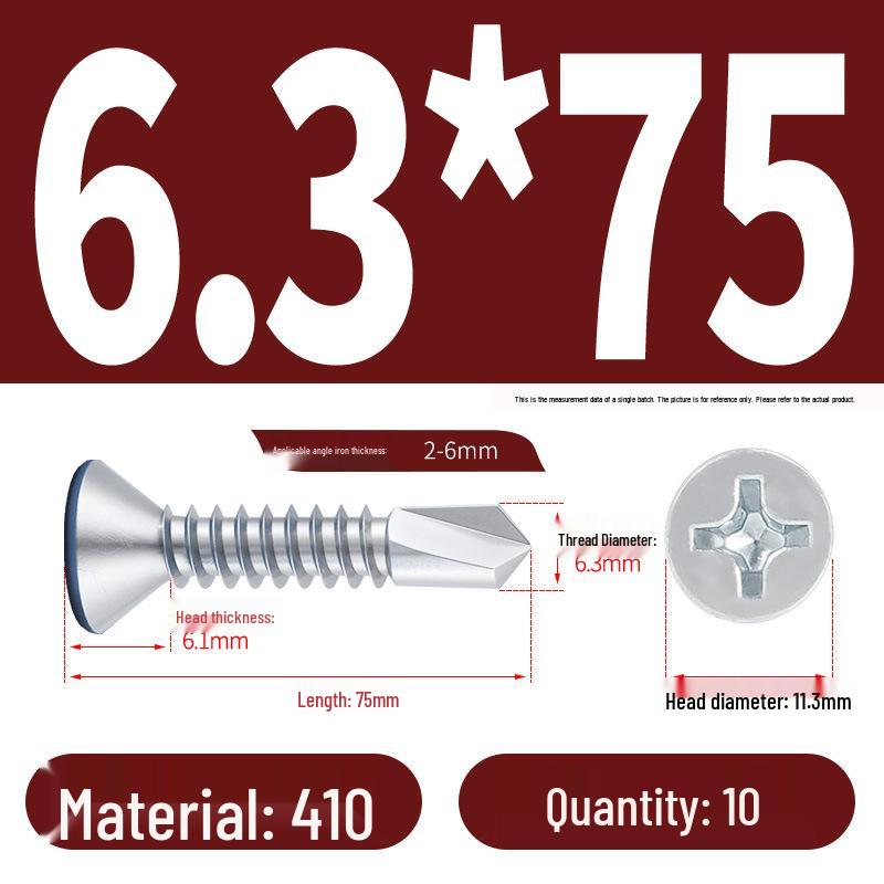 Phillips Flat Head Blue Zinc Plated Stainless Steel Self-Drilling & Self-Tapping Screws M3.9-M5.5