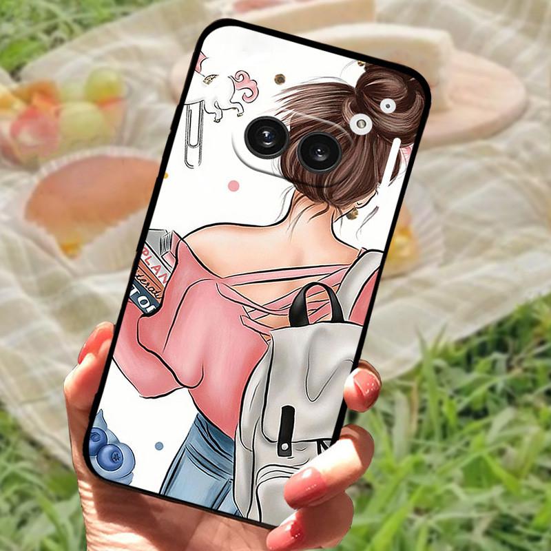 For Nothing Phone 2A Case Cover Silicone Soft Fashion Black Bumper Funda Coque for Nothing Phone 2A Full Protective A142 Capa