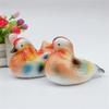 Porcelain Mandarin Ducks Couple Miniature Handpainted Ceramics Love Bird Figurine Home Ornament Wedding Anniversary Gift Craft