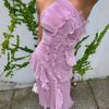 2026 Sleeveless Irregular Lace Slit Dress: Women's Summer High-End Fashion