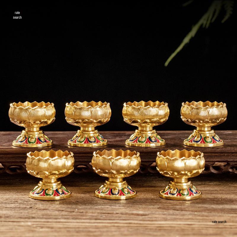 Lotus Metal Candle Holder for Buddha Altar or Home Offering