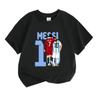 Kids Boys Girls Crew Neck Short Sleeve 100% Cotton T-Shirt, Football Superstar Pattern Casual Soft Comfortable Tee for Daily Sports Outdoor Wear