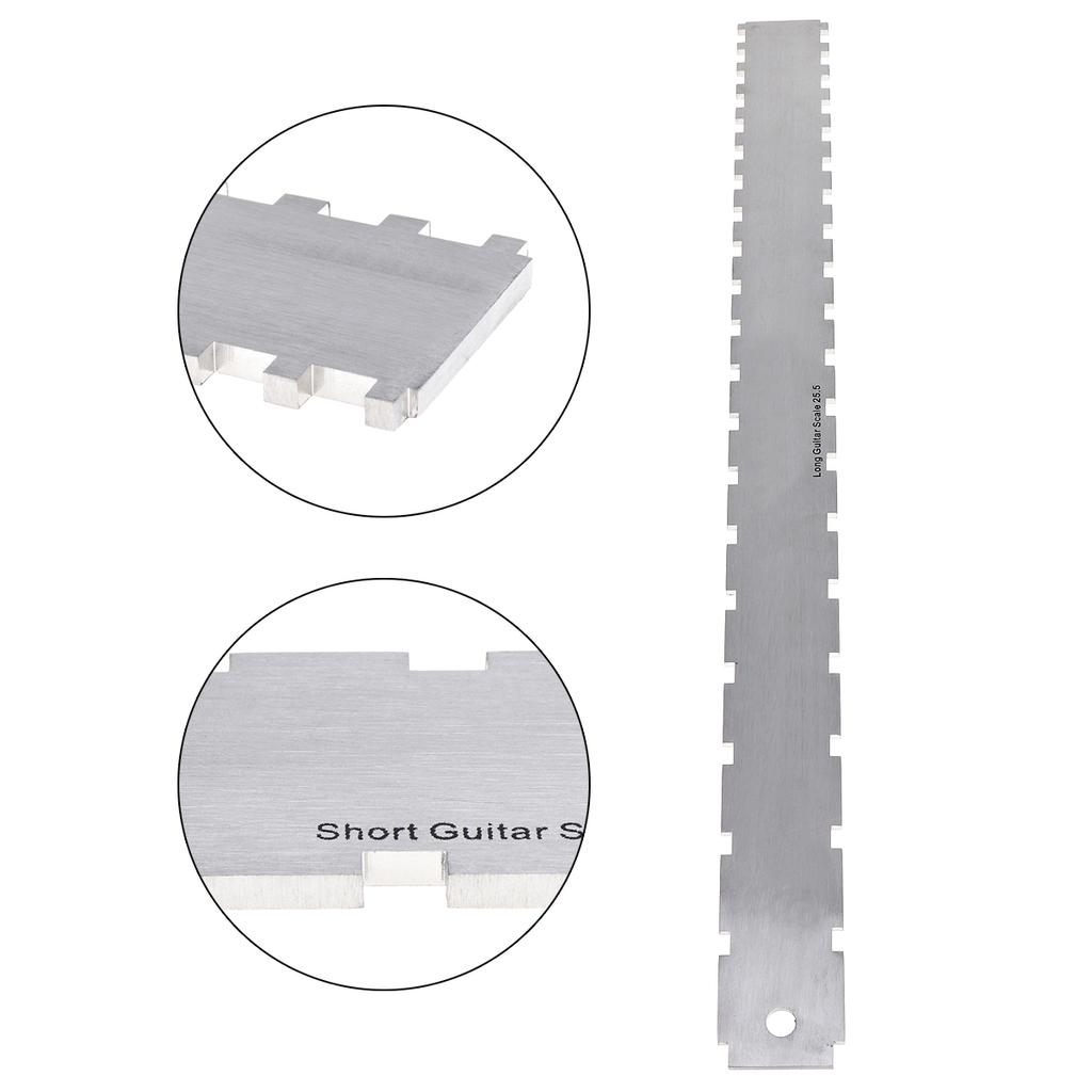 Dual Scale Stainless Steel Guitar Neck Notched Straight Edge Luthiers Tool Measurement