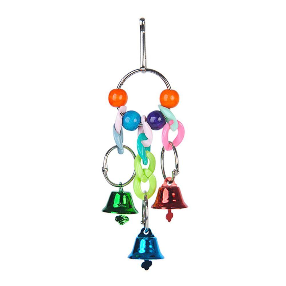 Metal Bird Ring Bell Hanging Parakeet Chew Toy Parrot Hanging Swing Chain Toy  Playing