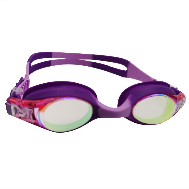 Children's one-piece silicone swimming goggles electroplated anti-fog underwater goggles