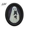 Ghost Oil Painting Print Halloween Wall Art, Cute Table Sign, Vintage Oval Framed Decor Picture, Decorative Art for Mantel Living Room Bedroom