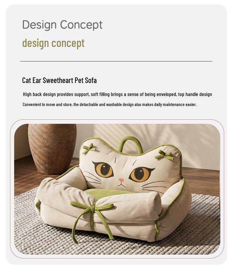 Winter Cartoon Sofa Bed: Washable Sleep Mat for Small Dogs & Cats