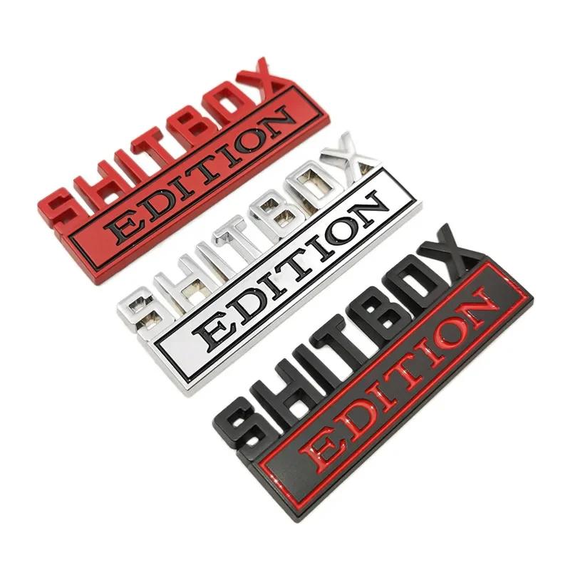 1Pcs 3D Chrome Black Red Metal Emblem SHITBOX EDITION Badge Car Tail Side Sticker Accessories for Jeep Dodge Chrysler ALX1