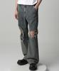 AVANDRESS Minimal Bootscut Destroyed Denim Pants Camel Blue