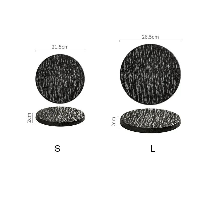 Main Dish Tableware Rock Plate Stone Grain Ceramic Western Food Steak Plate Japanese Plate Home Western Food Display Tray