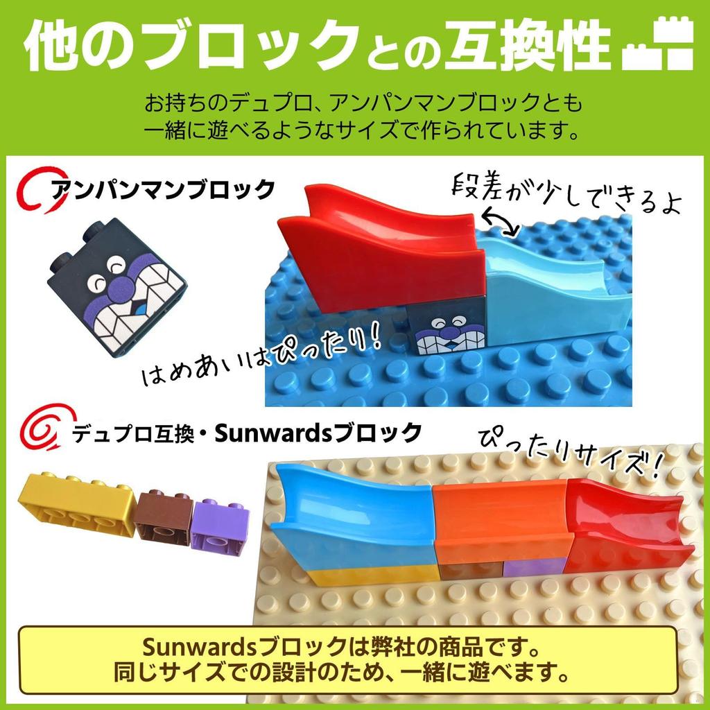 Großpackung kompatibel mit Duplo und Anpanman Sunwards Teile 4 Hochwertige Bausteine, Bausteine, (Schiene (63 + Bälle))