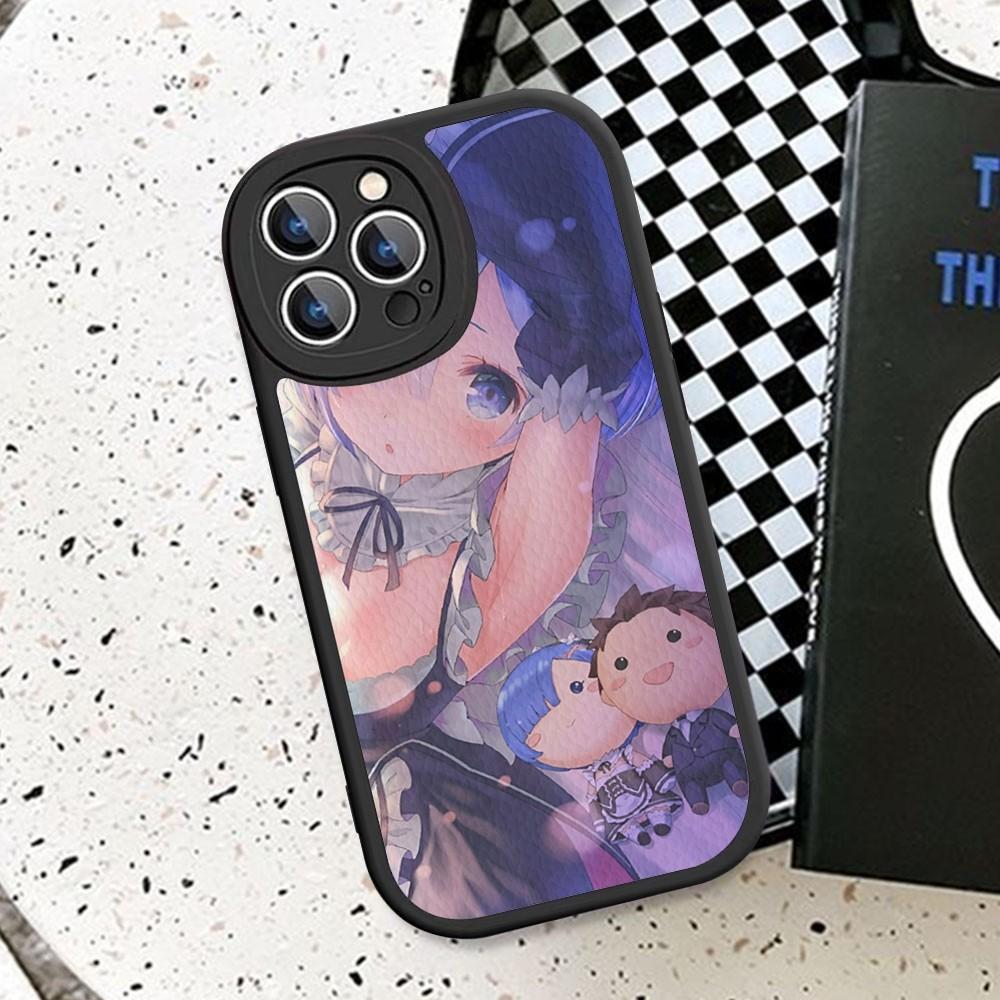 ReZERO Ram Rem Phone Case Hard Leather For iPhone 14 13 12 Mini 11 14 Pro Max Xs X Xr 7 8 Plus Fundas