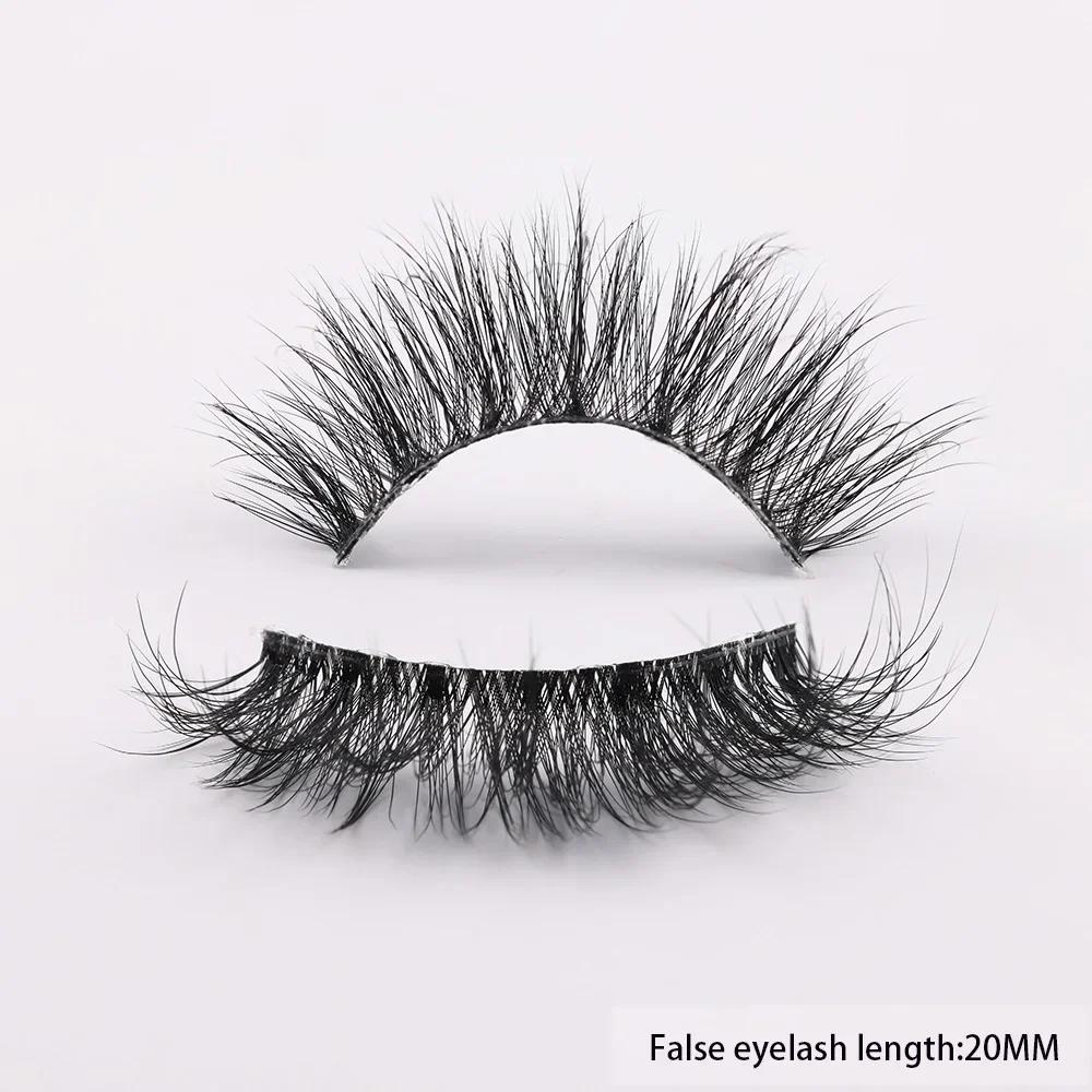 Clear Band Eyelashes Natural Fluffy 3D Mink Lashes D Curl Volume Wispy False Eyelashes With Clear Band Soft Reusable Lashes