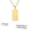  Funny Dominoes Pendant Necklace Stainless Steel Square Domino Card Choker Girl Boy Jewelry Birthday Best Gifts Wholesale