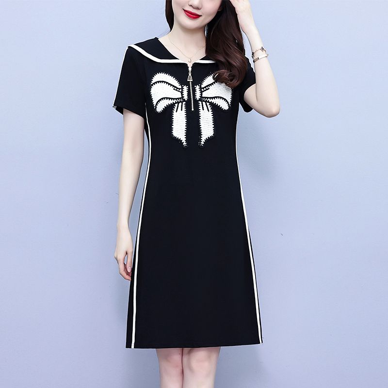 Youthful Peter Pan Collar Bodycon Dress Slim Fit Summer Dress Hide Belly for Women