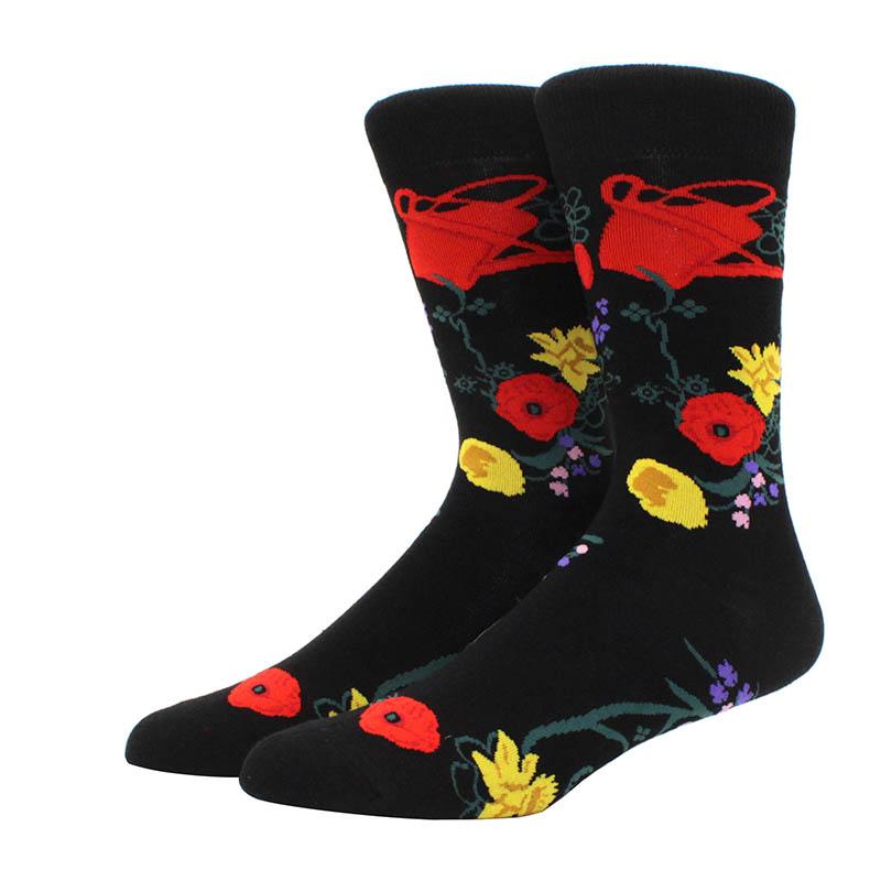 Herren Hip Hop Harajuku Socken Skateboard Karomuster Tiere, Astronauten, Donuts Lustige Mid-Cut Socken