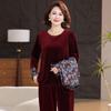 Yalu Plus Size New Chinese Gold Velvet Three-Piece Set