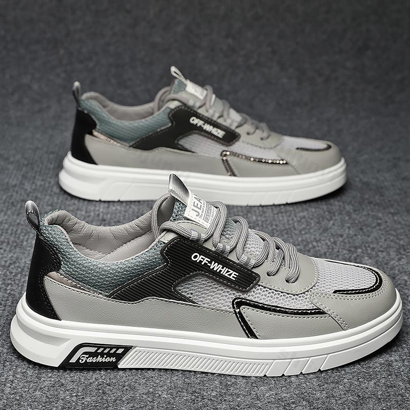 

Fashion Men s Shoes 2025 New Summer Breathable Mesh Casual Flat Shoes Versatile Lightweight Non Slip Soft Soled Sports Casual Sneakers 39 серый