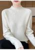 2024 Autumn/Winter High Neck Beaded Wool Sweater - Long Sleeve, Loose Fit