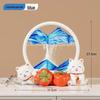 Lucky Cat Quicksand Art Hourglass Ornament