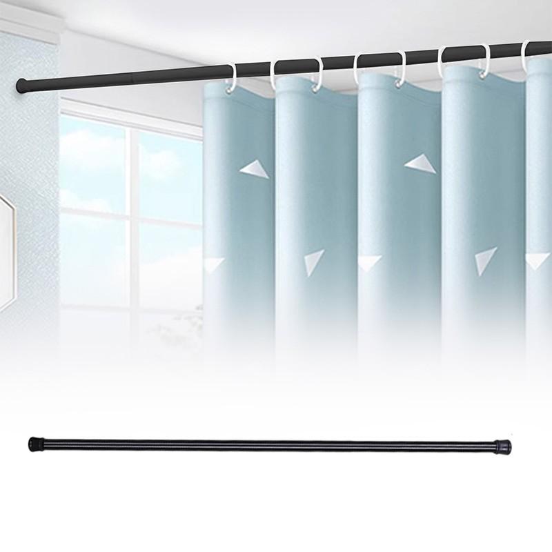 No Punch Round Head Shower Curtain Rod Hanging Clothes Drying Rod Spray Bathroom Bathroom Curtain Rod Japanese Shower Curtain (Black,50-80cm) чёрный