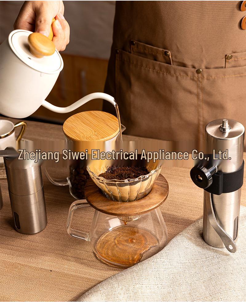 Compact Hand-Crank Coffee Grinder - Portable Manual Ceramic Burr for Home Use