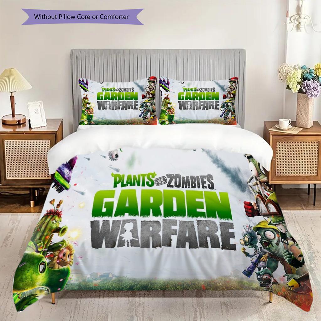 Dinosaur Vs Zombies Epic Clash Three-piece Set (1 * Duvet Cover + 2 * Pillowcase, Without Core) 2D Flat Christmas Birthday Gift