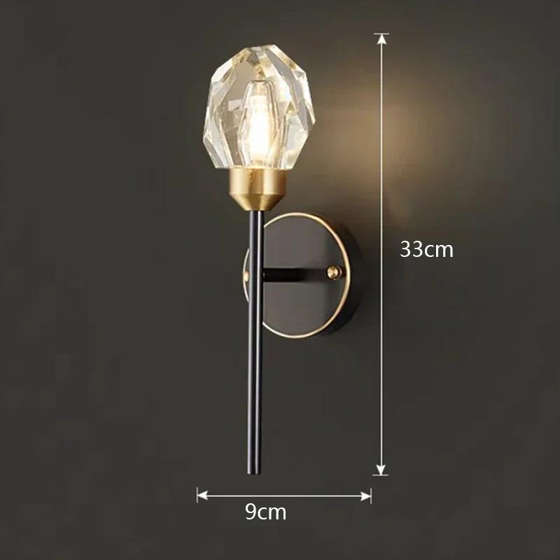 Nordic All-copper Molecular Long Crystal Chandelier Light Luxury Creative Post-modern Atmosphere Living Room LED Pendant Lights