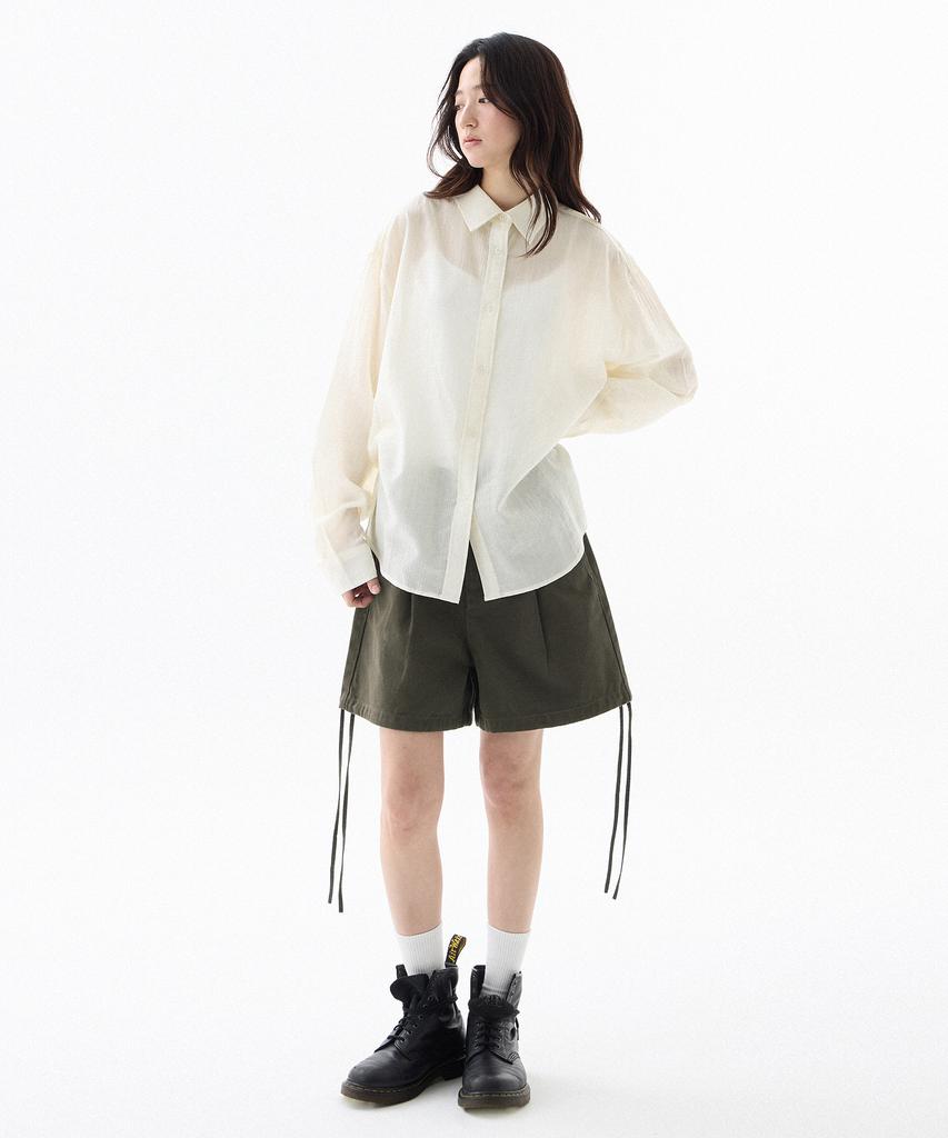 FILLUMINATE (W) See-Through Loose Fit Shirt - Sky Blue