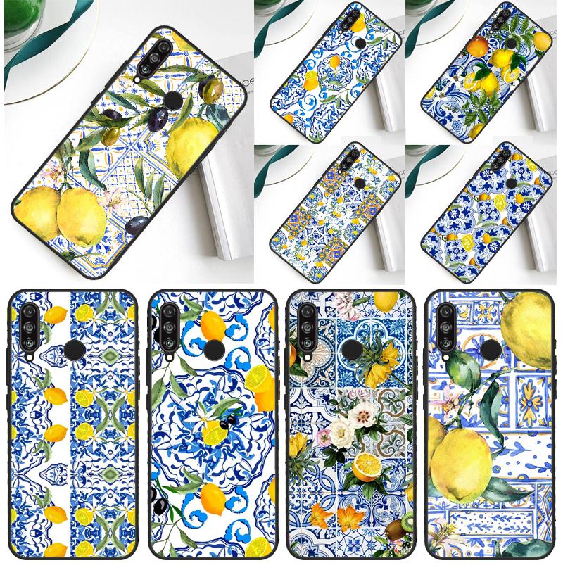 Mediterranean Lemon For Huawei P30 Pro P60 P50 P20 P40 P Smart Nova 9 5T Honor Magic 5 Lite X8 X9 a 50 70 Case