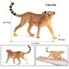 Oenux African Wild Animals Simulation Savage Cheetah Snow Leopard Jaguar Action Figure Figurines PVC Model Educational Kid Toys