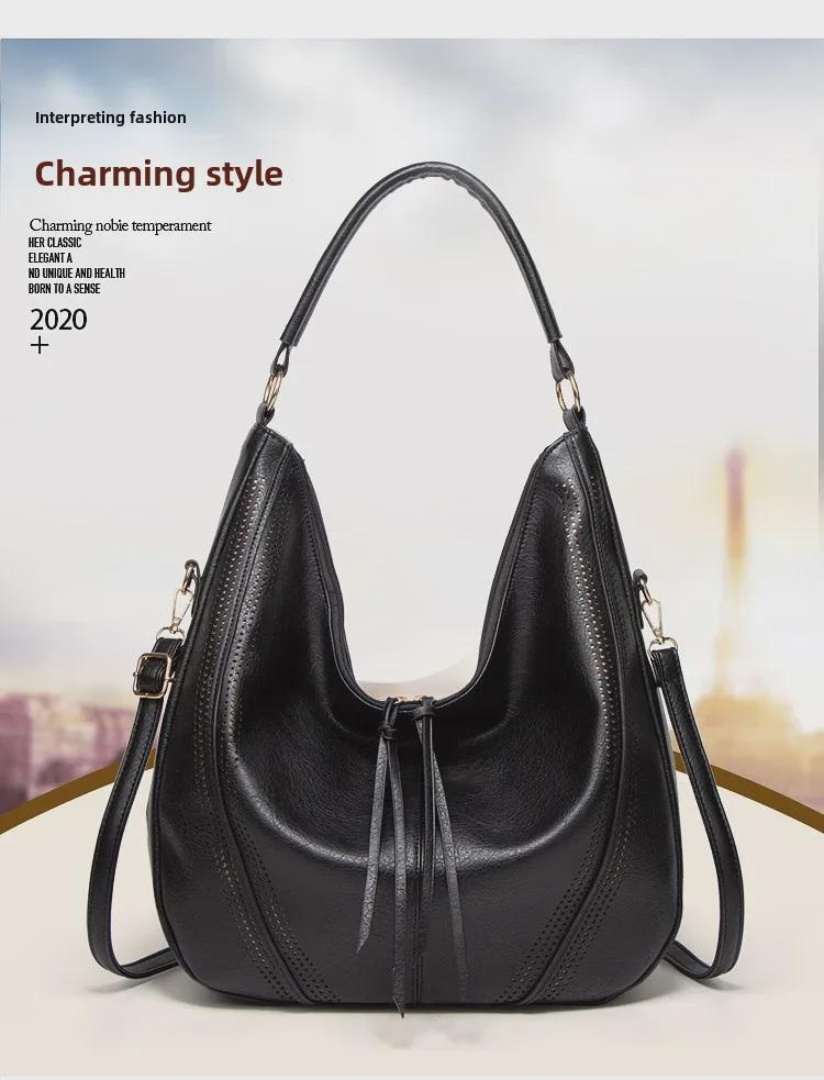 Guangzhou Women's Tassel Hollow Shoulder Bag - Large, Leisure Purse