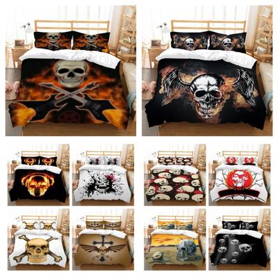 Skull Duvet Set 3D Printing Bedding Set High Quality Home Textiles Fashion Polyester Quilt Cover Set King Size Bedding Cover