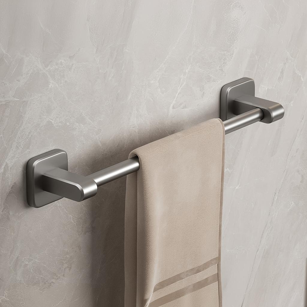 1Piece No Drill Towel Bar Rustproof Storage Rack, Wall Mounted Bathroom Rack with Slipper Organizer, Bathroom Towel Rack Storage, Modern Space Saving