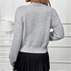 Women's Crew Neck Sweater, Solid Color