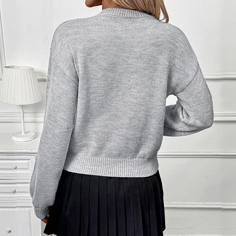 Women's Crew Neck Sweater, Solid Color