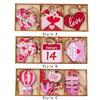 9Pcs Valentines Wooden Hanging Ornaments for DIY Crafts Project Wall Kitchen