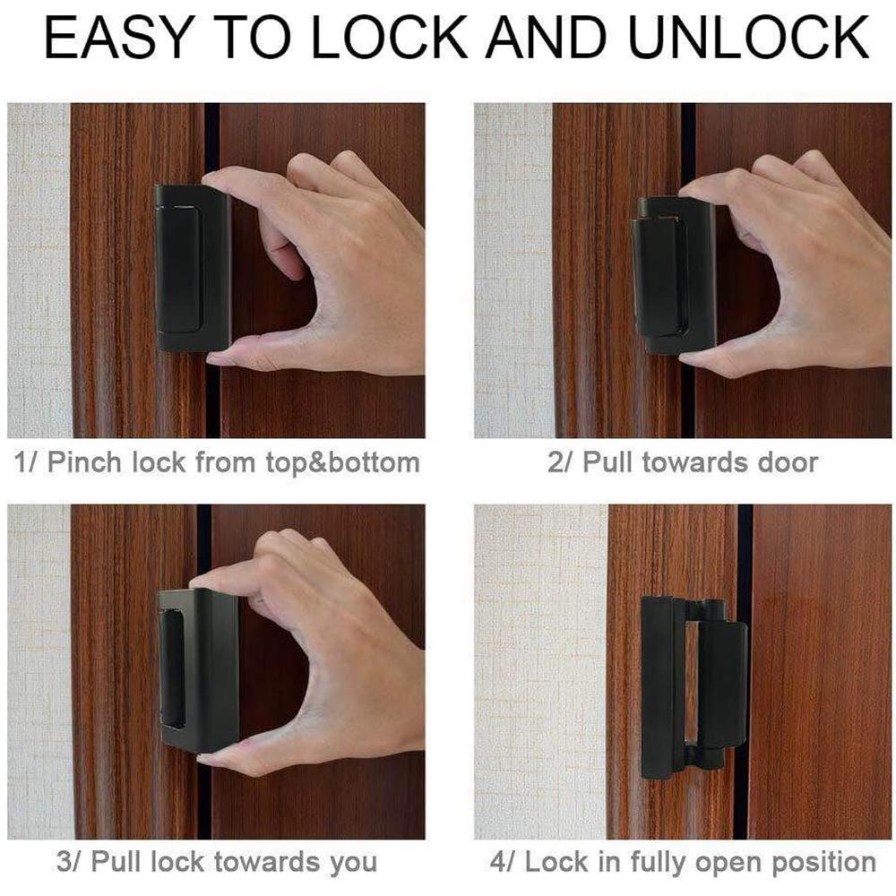 2Set Home Security Door Lock To Home Prevent Unauthorized Entry, Black