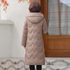 2024 Winter Chinese Style Mid-Length Down Jacket for Middle-Aged Women, Over-the-Knee, Plus Size