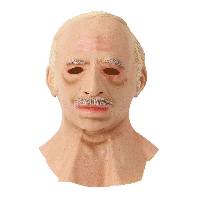 Hot Sale Realistic Latest Halloween Full Head Bareheaded Old Man Latex Headgear Cosplay Head Silicone Party Masks