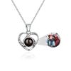 Personalized Photo Projection Necklace I Love You 100 Languages Dog Paw Memorial Pendant Necklace Custom Photo Dog Paw Necklace