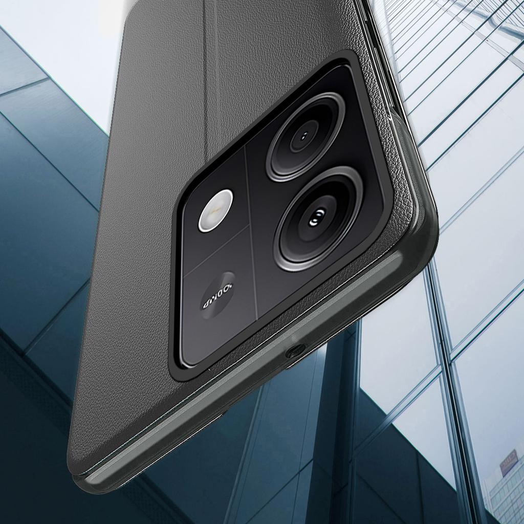 Priekš Xiaomi Redmi Note 13 Pro 5G/Poco X6 5G Vāciņš Ar Skata Logu Izturīgs pret Skrāpējumiem Telefona Statīva Korpuss