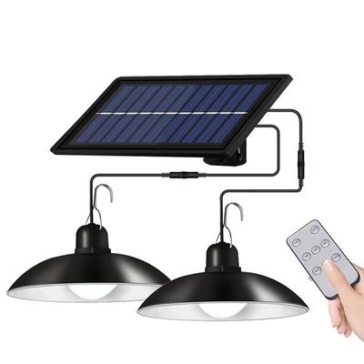 Nowa podwójna głowica słoneczna lampa wisząca zewnętrzna wewnętrzna lampa słoneczna z linią ciepłe białe/białe oświetlenie na kemping ogród Yard
