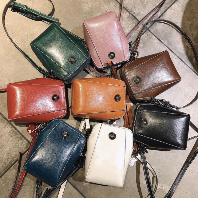Small Bag Women's Single Shoulder Crossbody Bag Women's Bag Light Luxury Niche High-grade Sense Cowhide Mobile Phone Bag